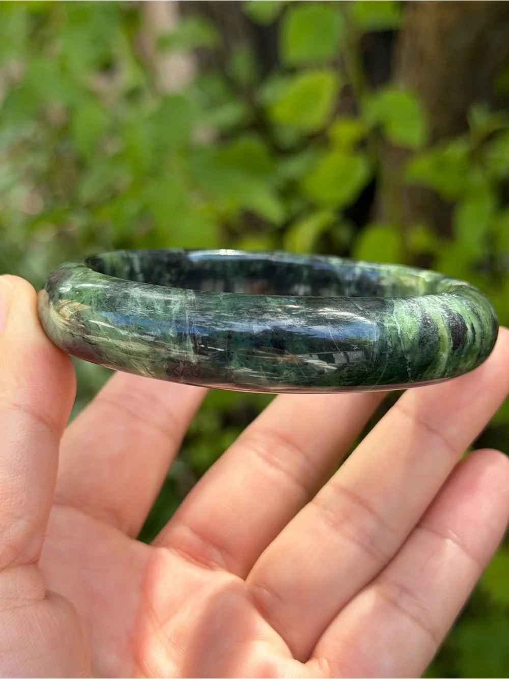 62mm inner diameter green xiuyu jade bangle 1748